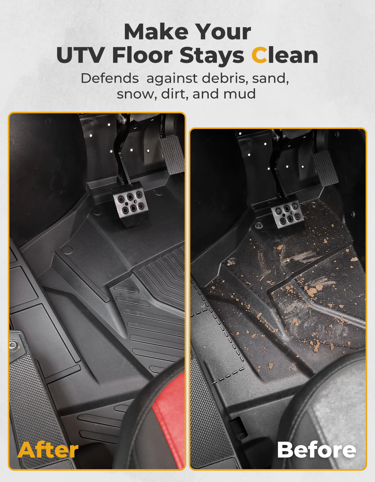 TPE Non-Slip Floor Mats 4PCS for 2024/2025 Polaris RZR XP 4 1000 - Image 3