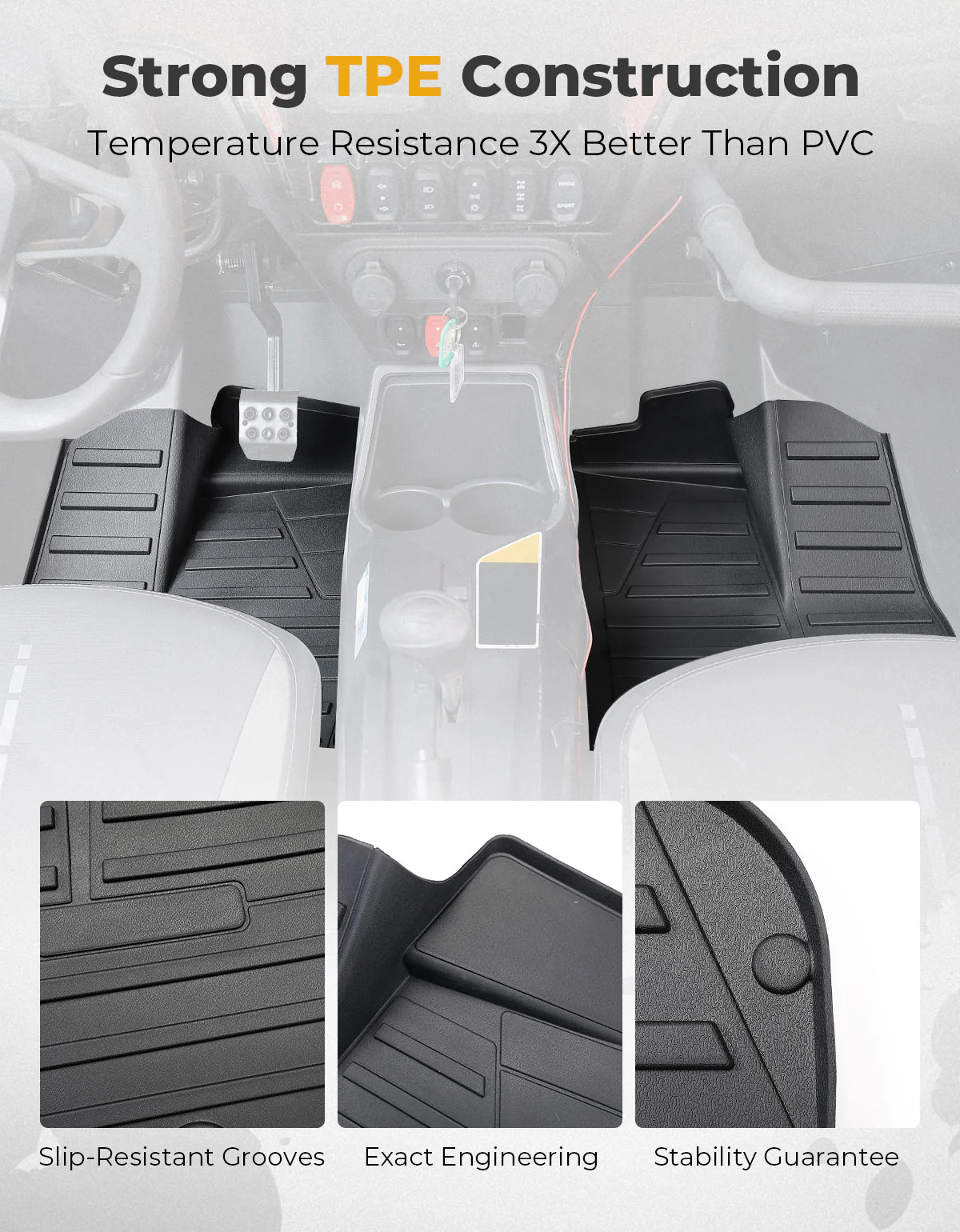 TPE Front Floor Mats for CFMOTO ZFORCE 950 HO EX | HO Sport - Image 2