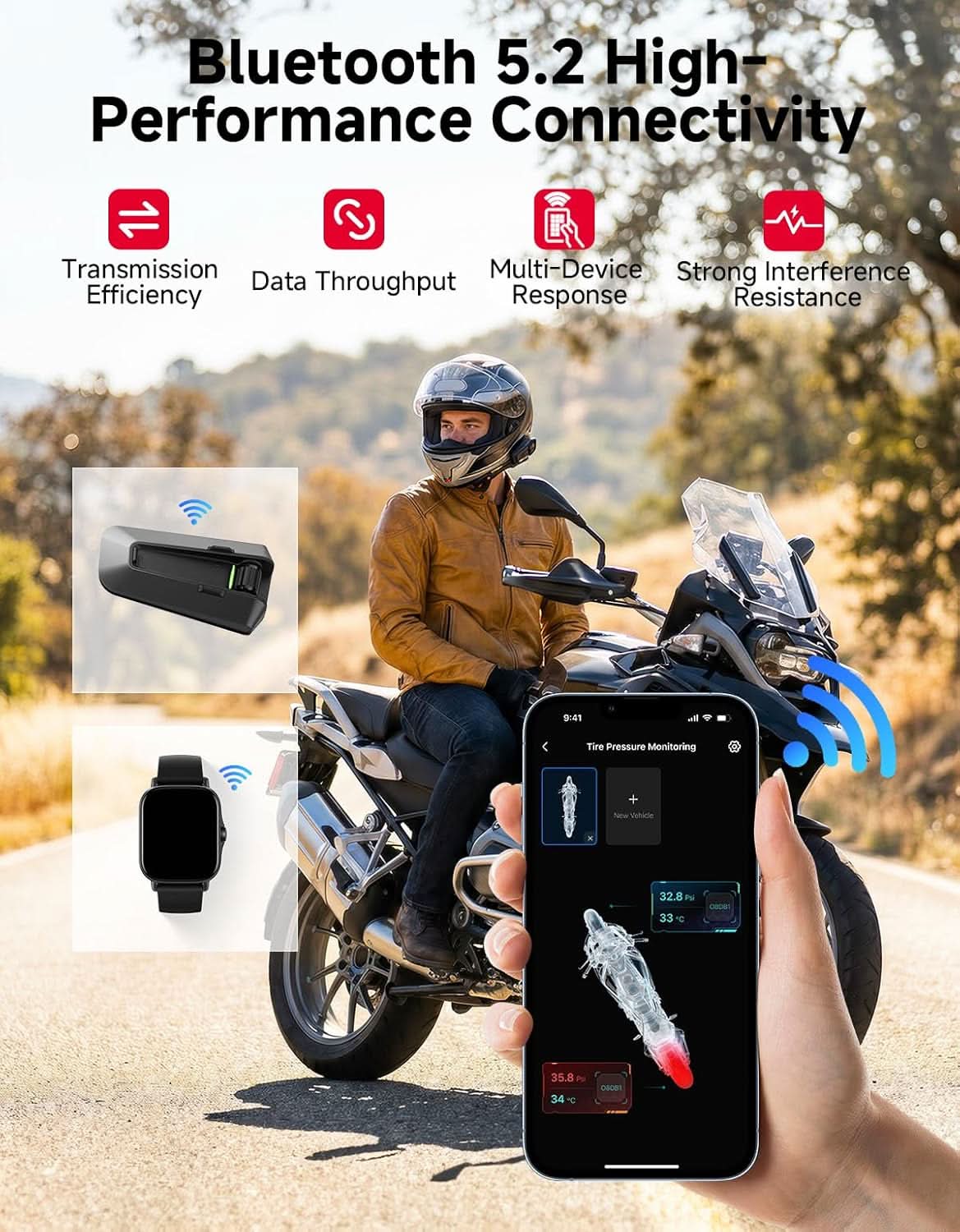 Bluetooth TPMS Sensor for Motorcycle Tire Monitoring - Image 4