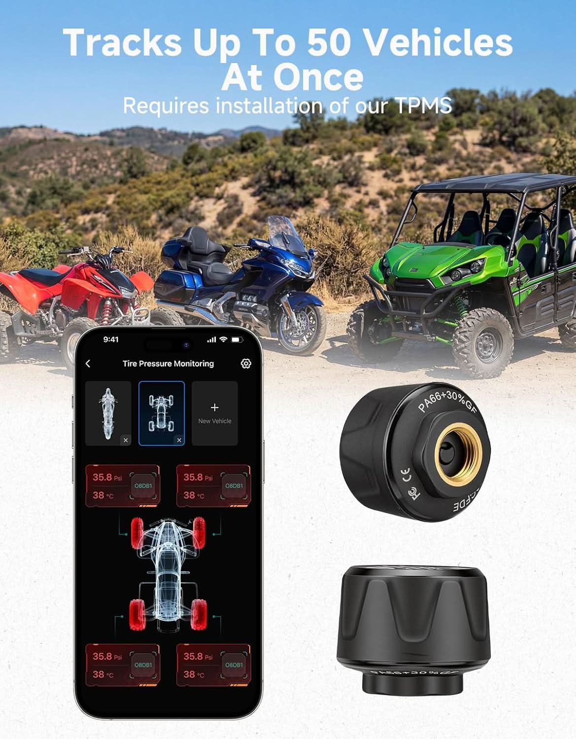 Bluetooth TPMS Sensor for Motorcycle Tire Monitoring - Image 6