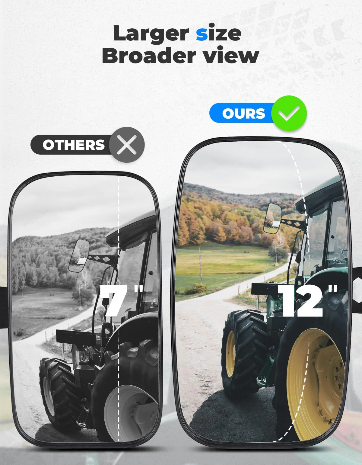 Tractor Side Mirrors for John Deere 5000 & 6000 Series - Image 3