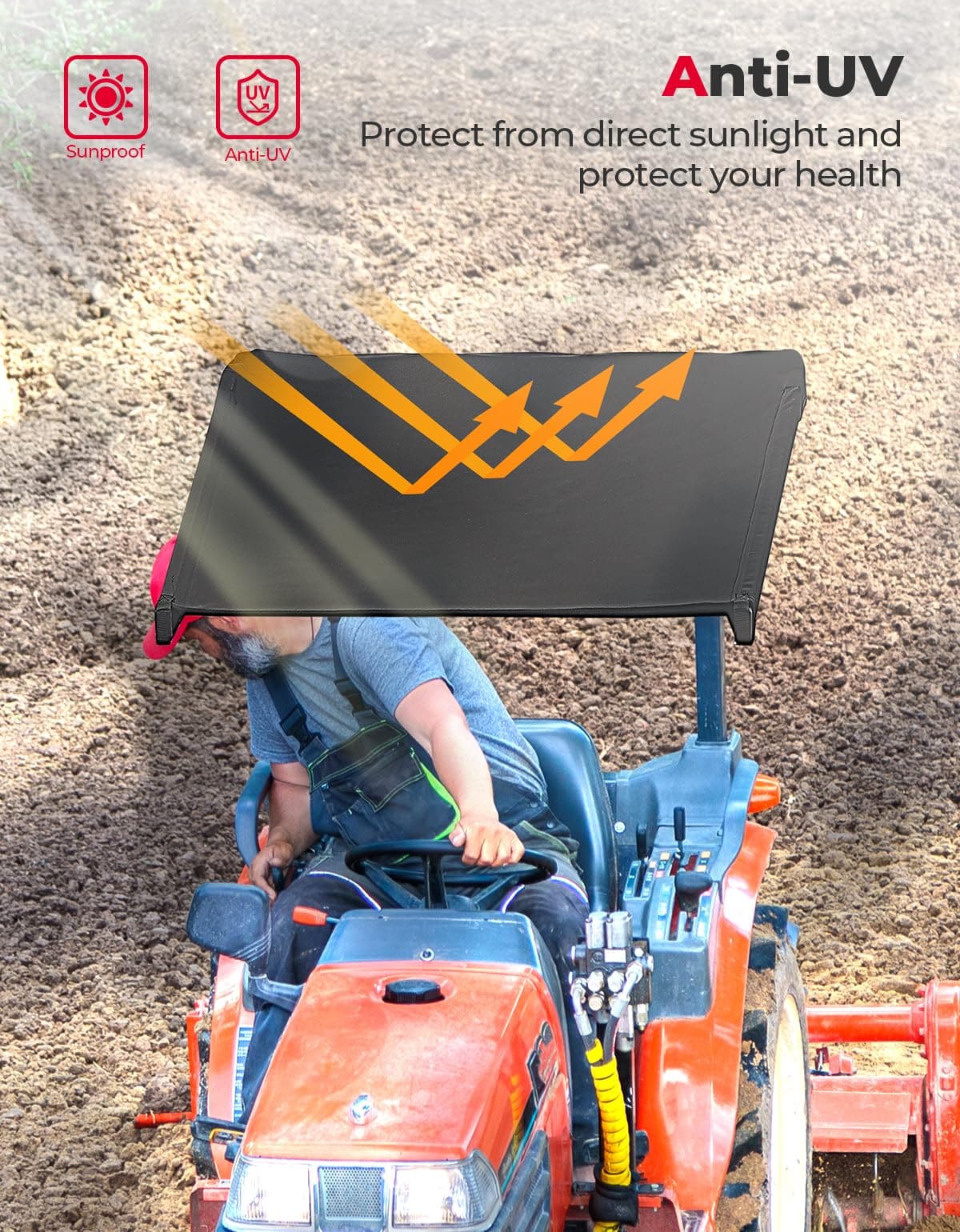 Tractor Sun Shade Canopy for John Deere Kubota Cub Cadet - Image 2