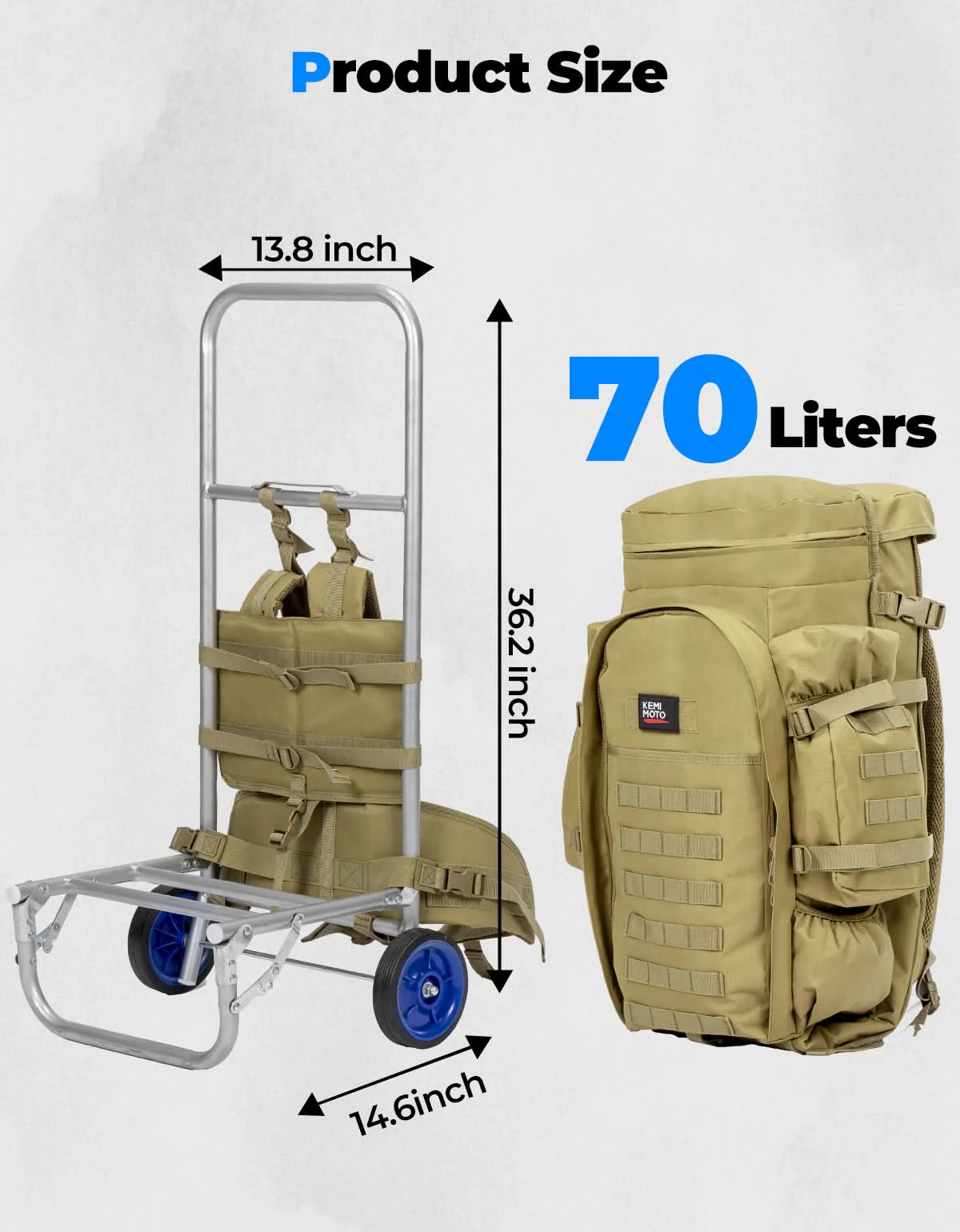 Large Capacity Travel Bag 70L for Hiking and Hunting - Image 12