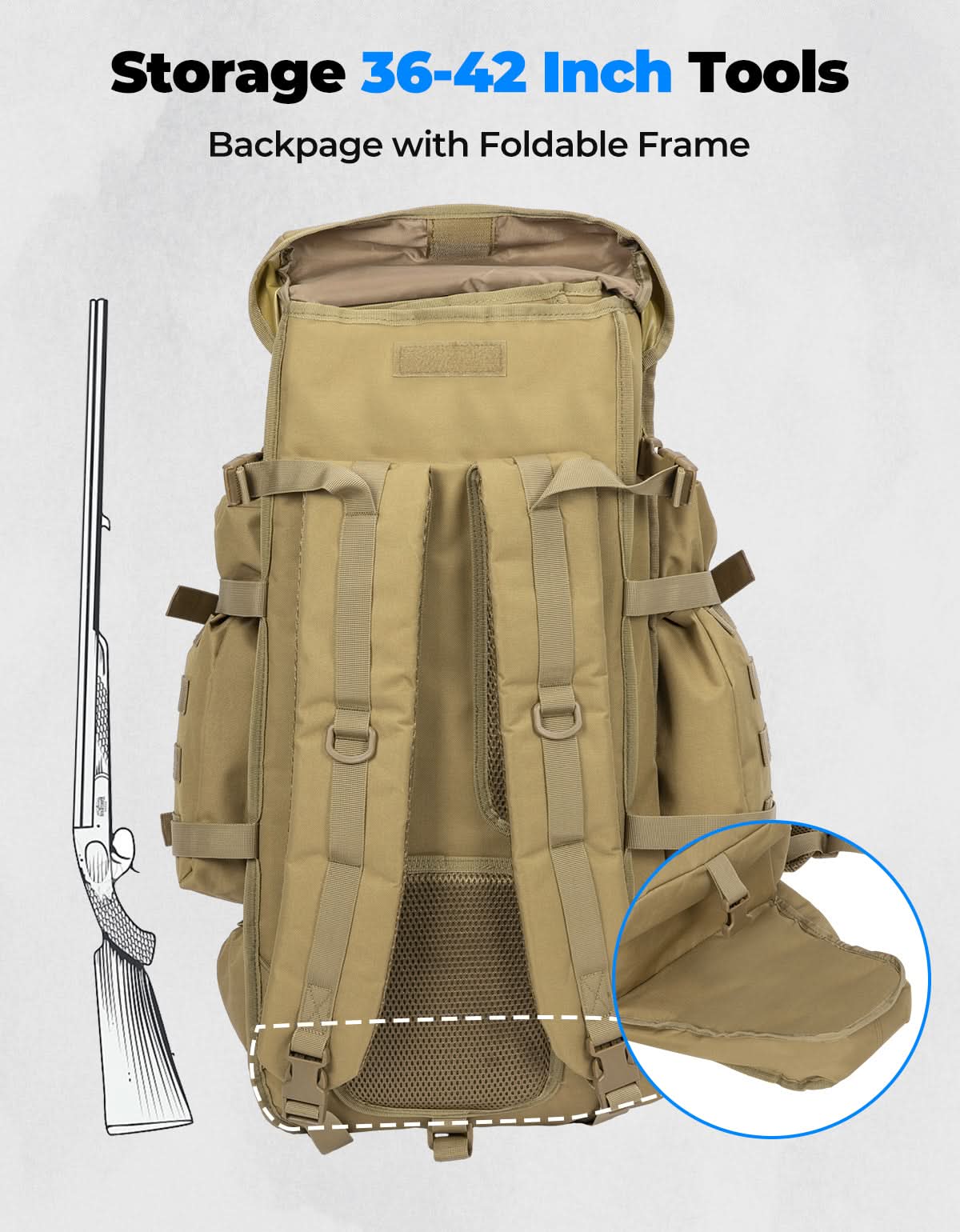 Large Capacity Travel Bag 70L for Hiking and Hunting - Image 13