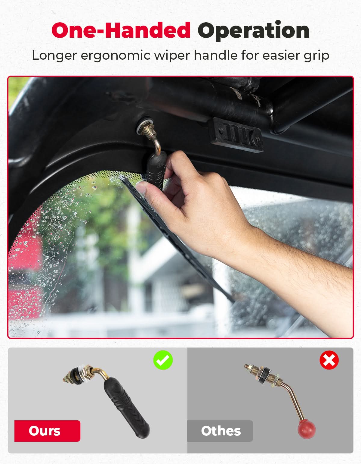 Full Front Glass Windshield with 2 Manual Wipers for Polaris RZR XP - Image 3