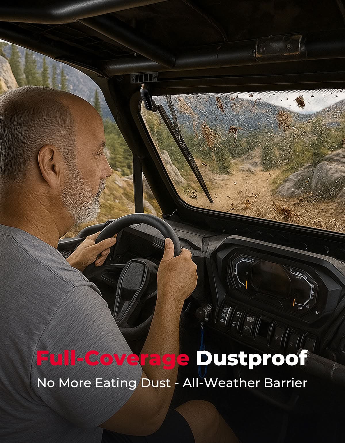 Full Front Glass Windshield with 2 Manual Wipers for Polaris RZR XP - Image 6