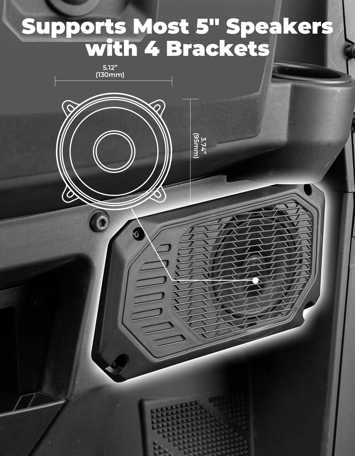 Under Dash Speaker Pods for Polaris Ranger XP 1000/Crew 2018-2025 - Image 5