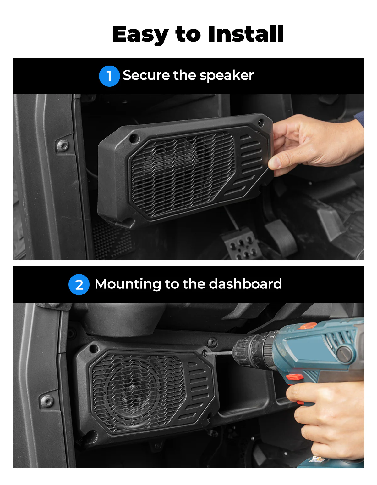 Under Dash Speaker Pods for Polaris Ranger XP 1000/Crew 2018-2025 - Image 6