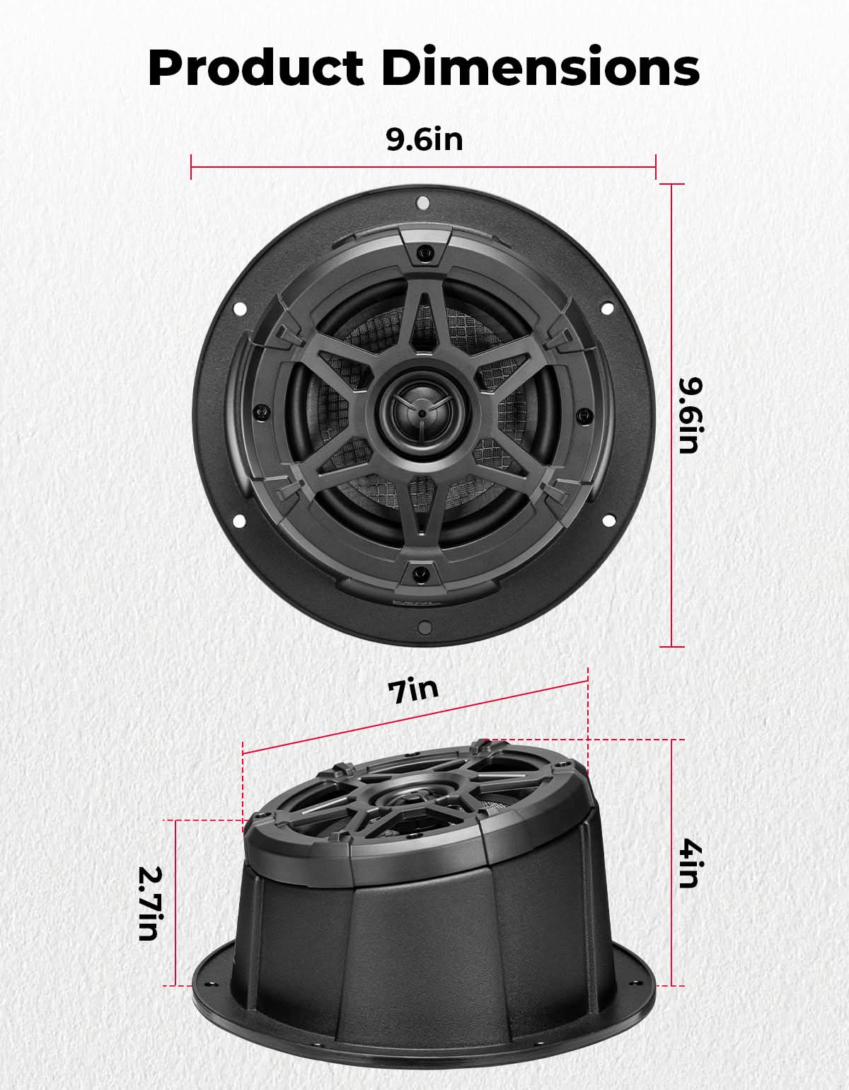 6.5" Speaker Pods with Enclosures (IPX5 Water-Resistant) Universal Fit for UTVs RVs Boats - Image 7