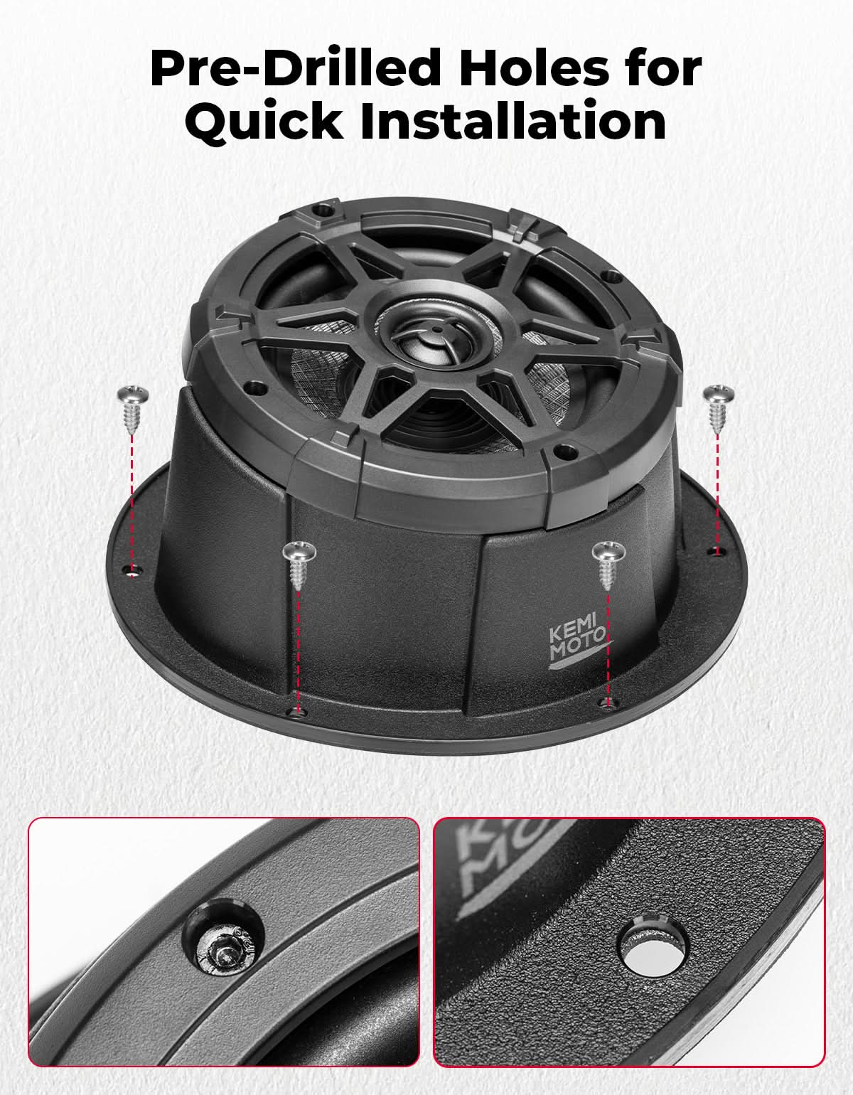 6.5" Speaker Pods with Enclosures (IPX5 Water-Resistant) Universal Fit for UTVs RVs Boats - Image 8