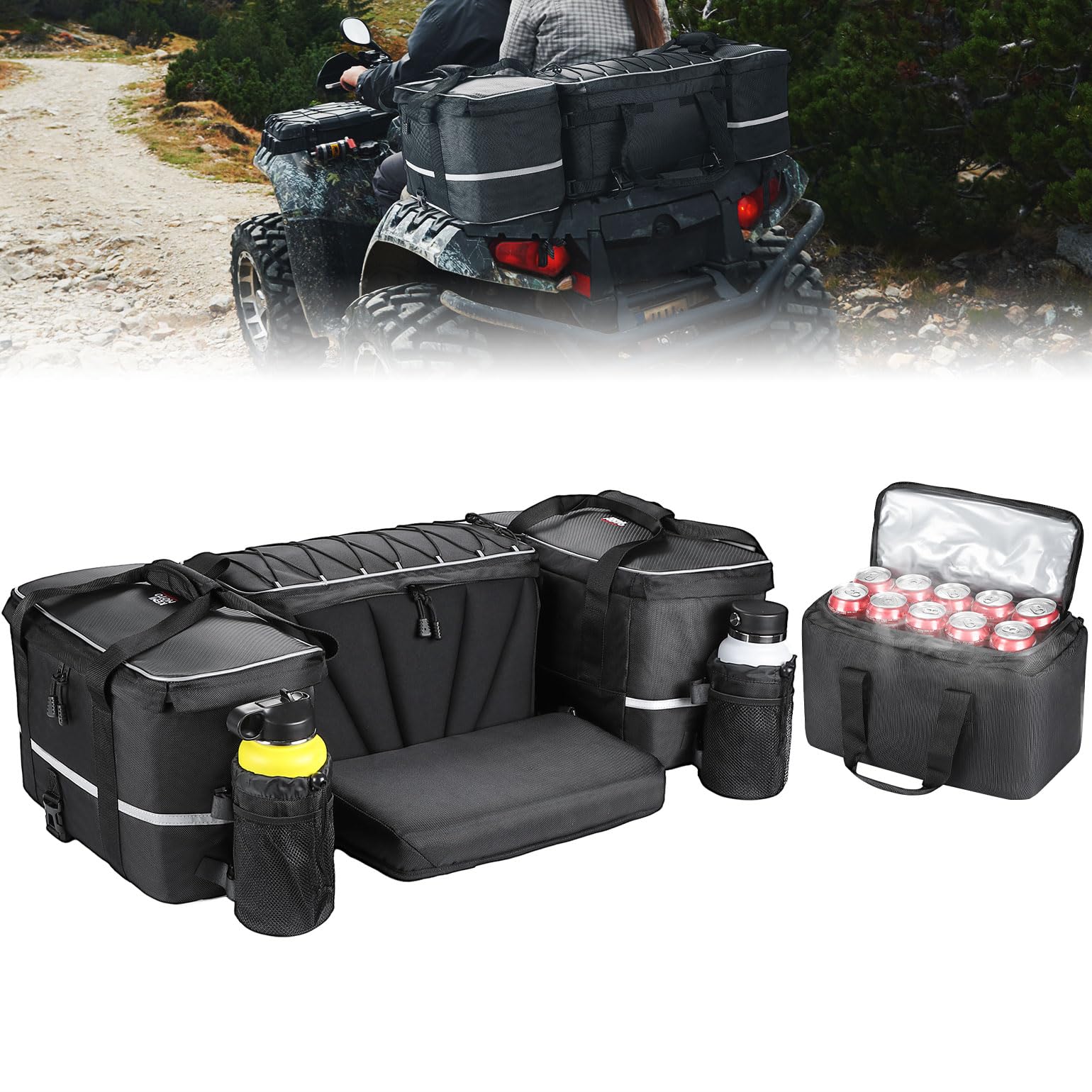 Universal 74L Large ATV Cargo Bag with Cooler Bag - Image 10