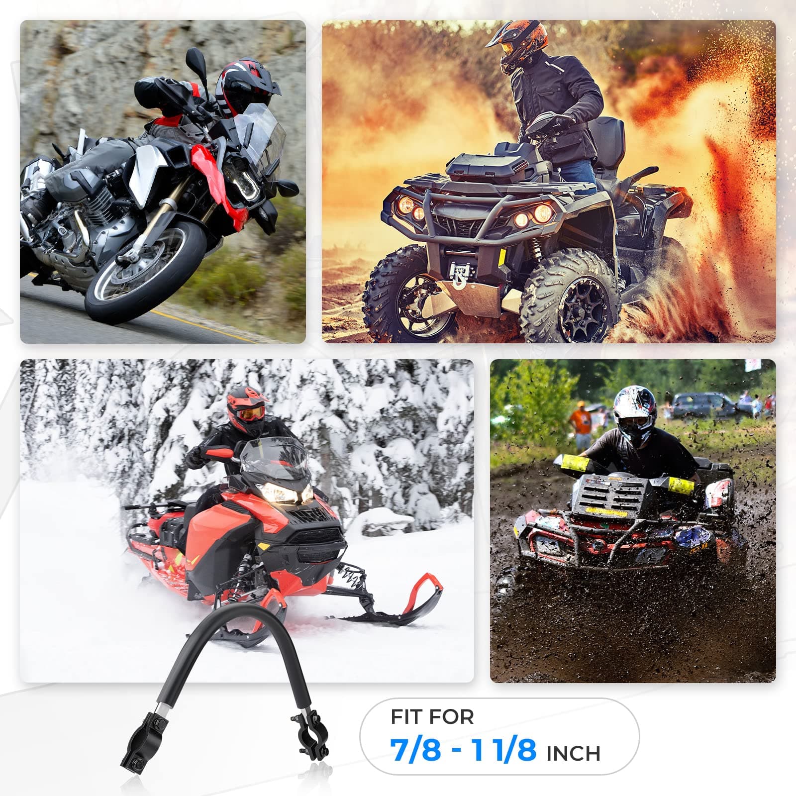 Universal 0.75-1.37 Inch ATV Handelbar Mud Grab Strap - Image 8