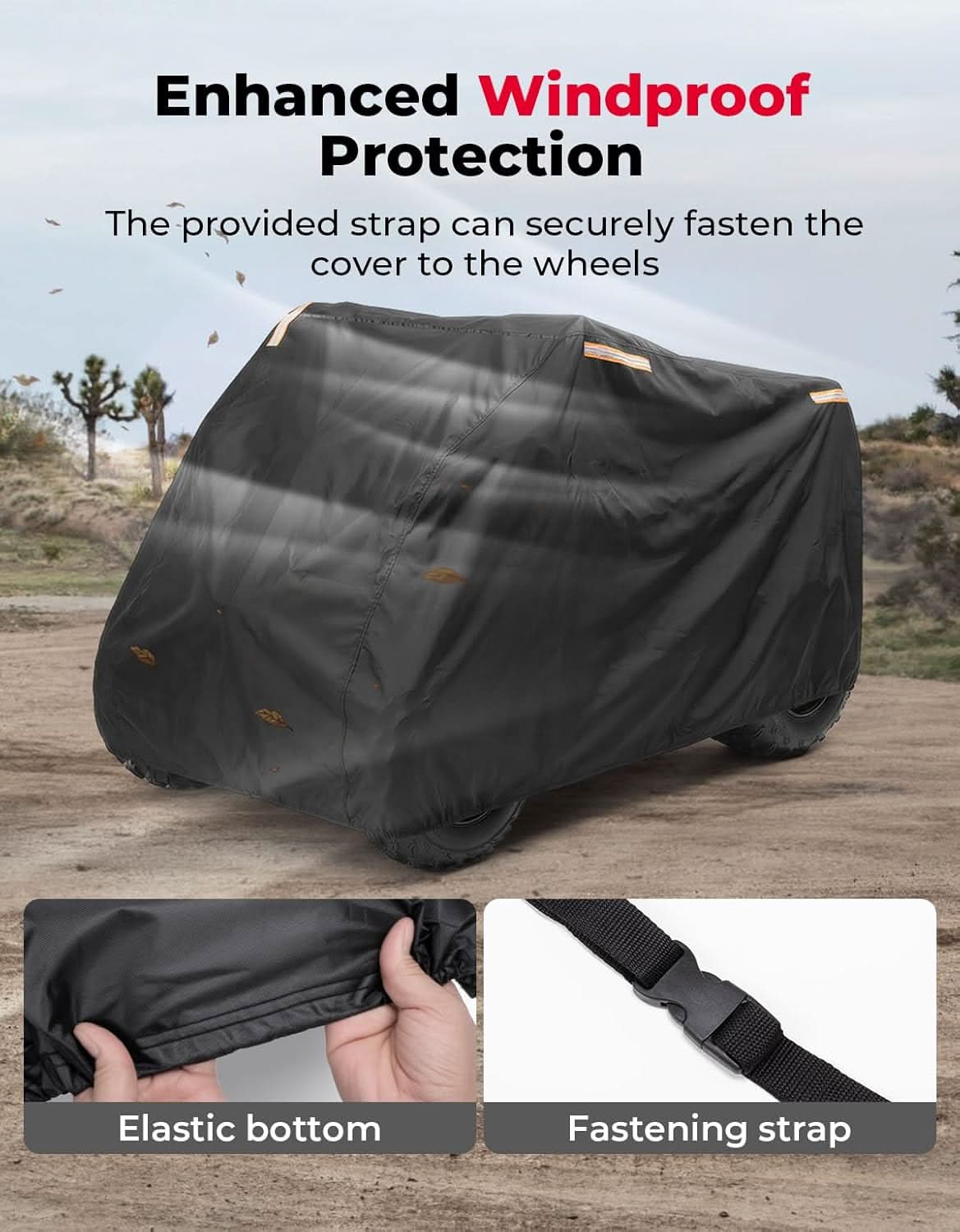 Universal ATV Cover Waterproof for Raptor 700, YFZ 450R, Can-Am, Kawasaki, CFMOTO - Image 3
