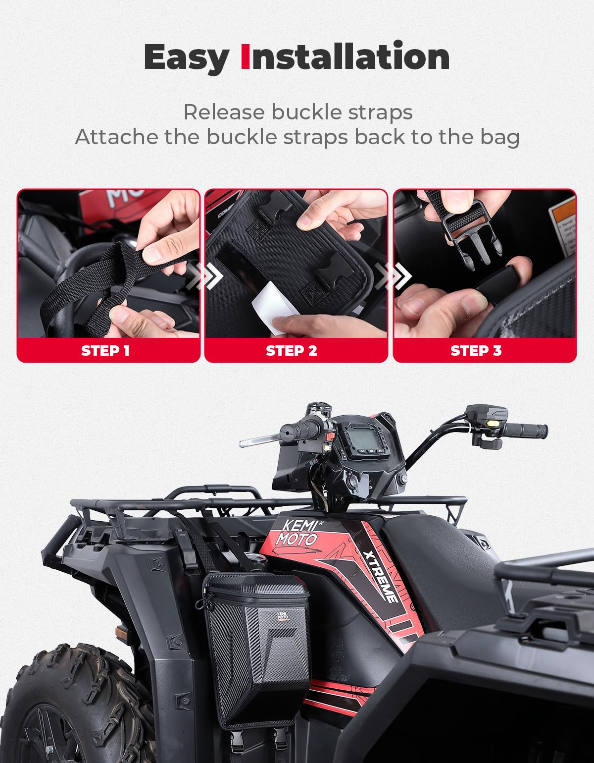 Universal ATV Fender Bag 5.5L for Polaris Sportsman Grizzly Cfmoto - Image 7