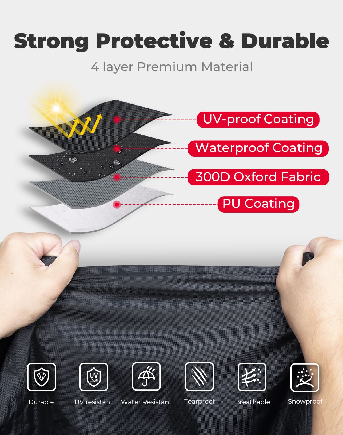 Universal ATV Waterproof Cover 90'' X 43'' X 46'' - Image 4