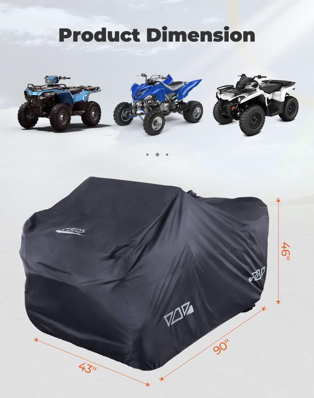 Universal ATV Waterproof Cover 90'' X 43'' X 46'' - Image 6