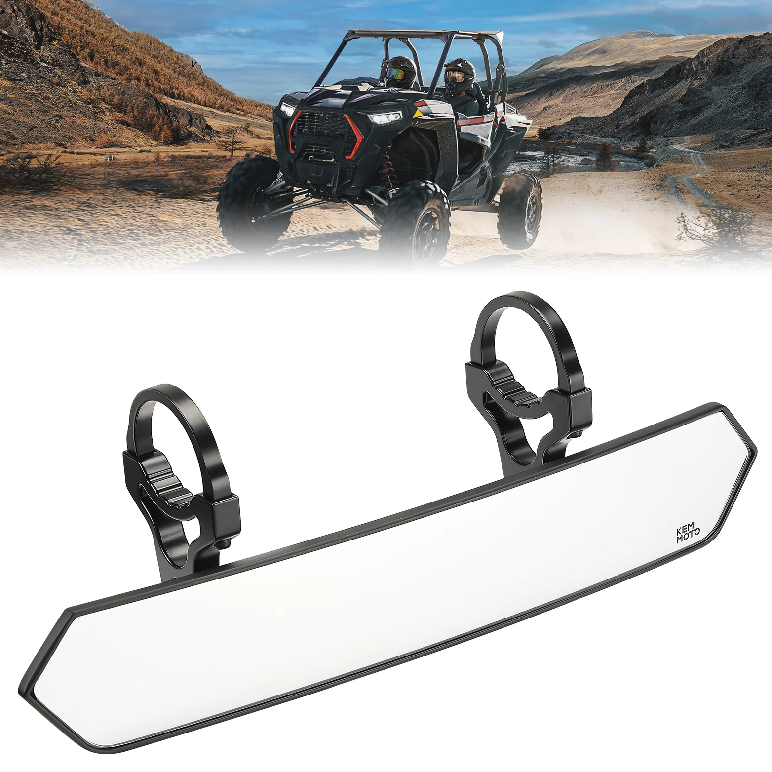 Universal Color Side Rear View Mirrors and Rear View Mirror For 1.75"-2'' UTV Roll Bar - Image 3