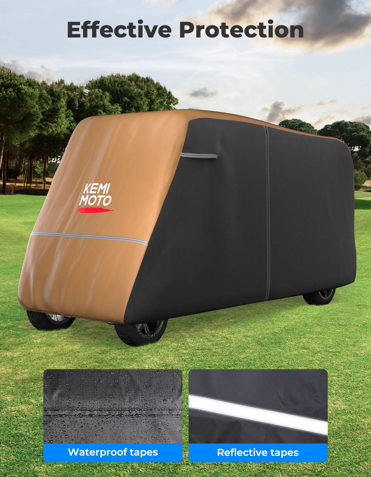Universal Golf Cart Cover Seats with Storage Bag - Image 11