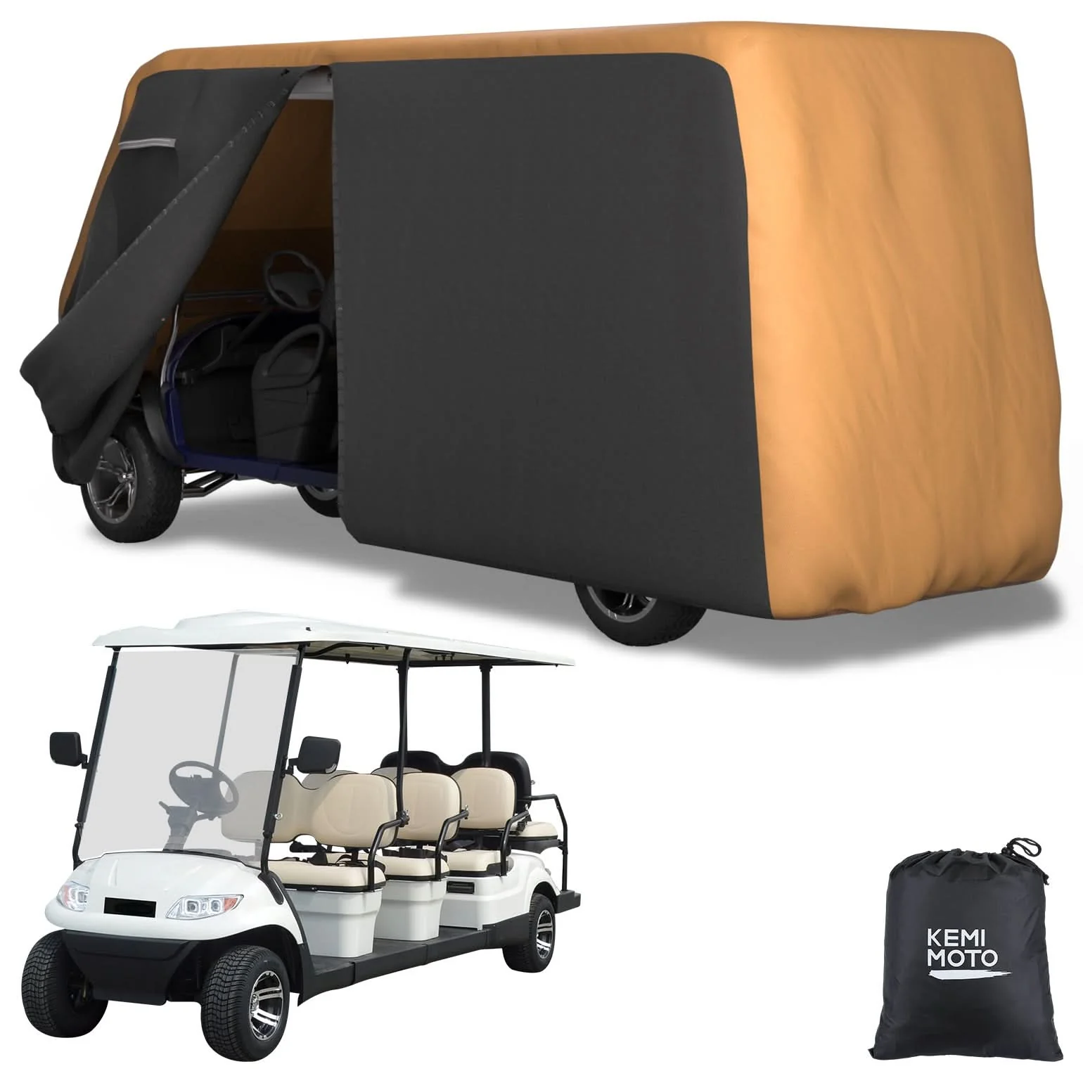 Universal Golf Cart Cover Seats with Storage Bag - Image 12