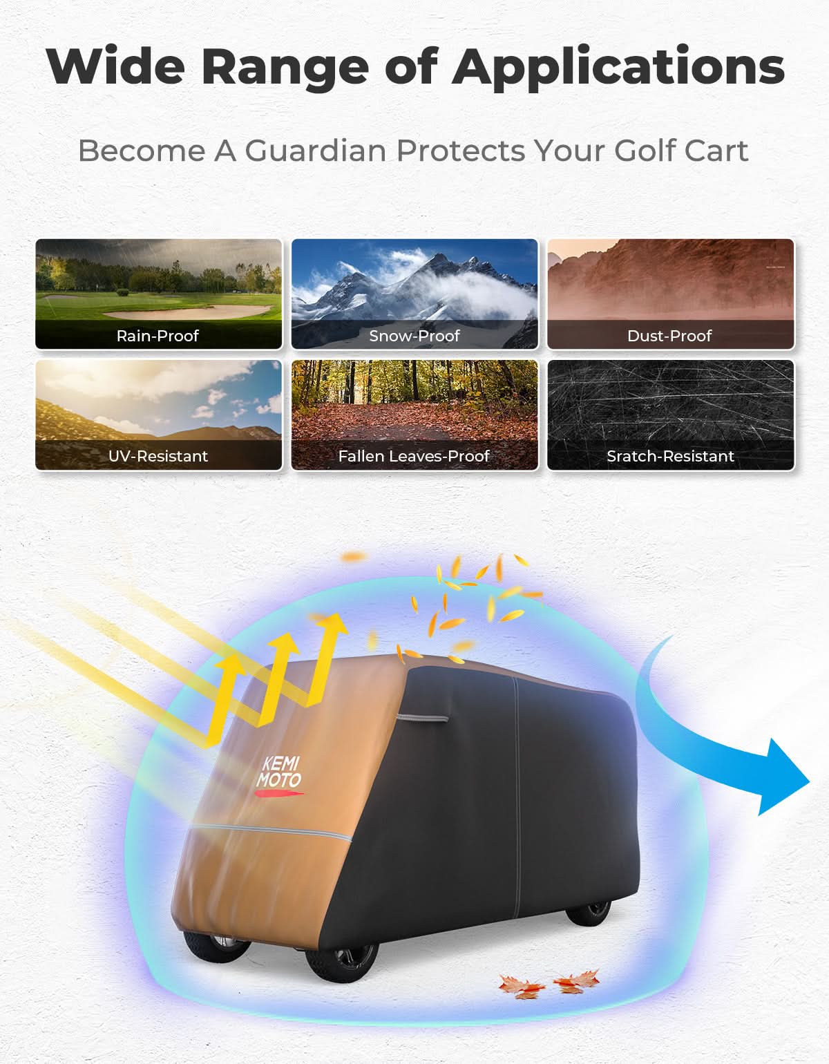 Universal Golf Cart Cover Seats with Storage Bag - Image 6
