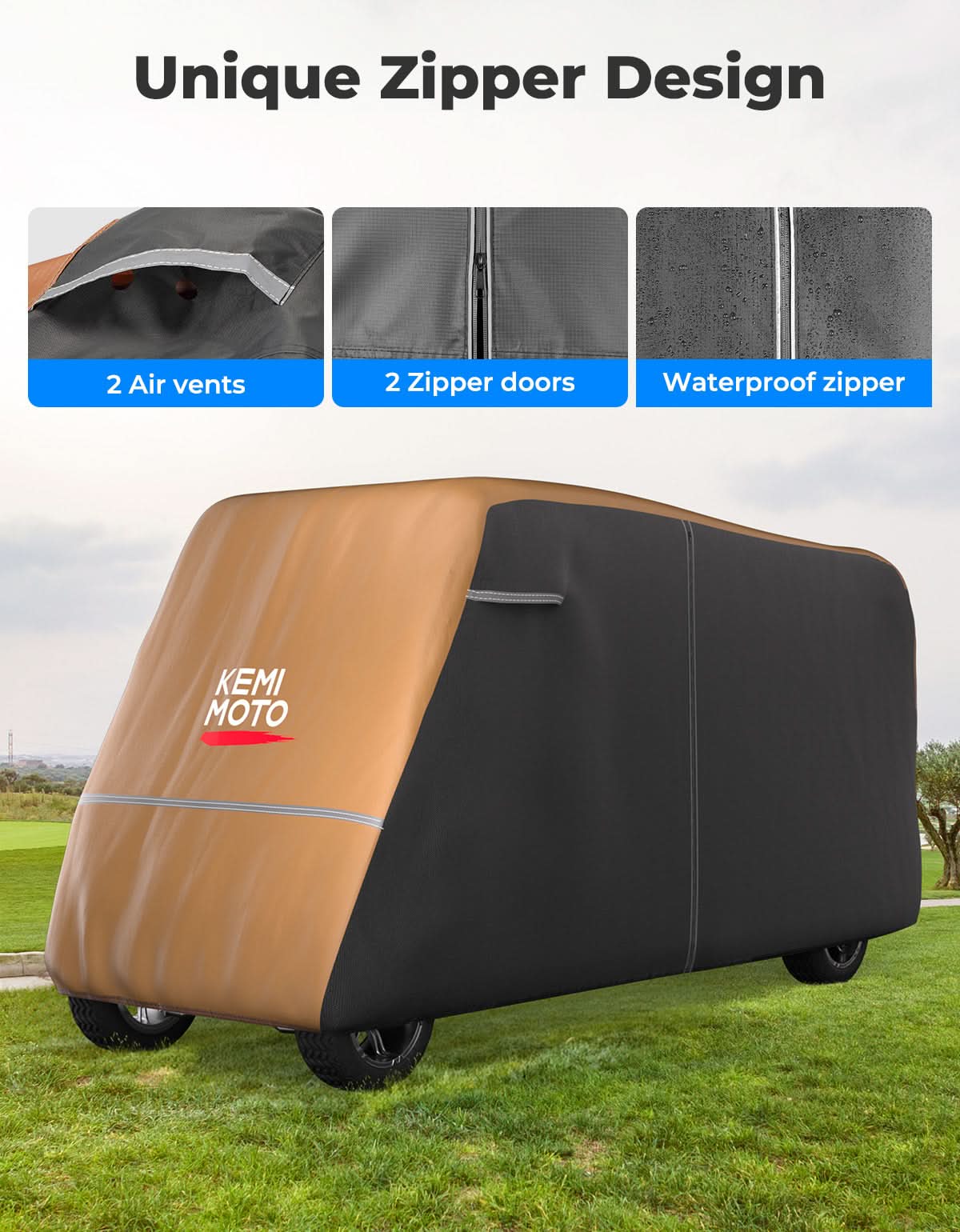 Universal Golf Cart Cover Seats with Storage Bag - Image 8