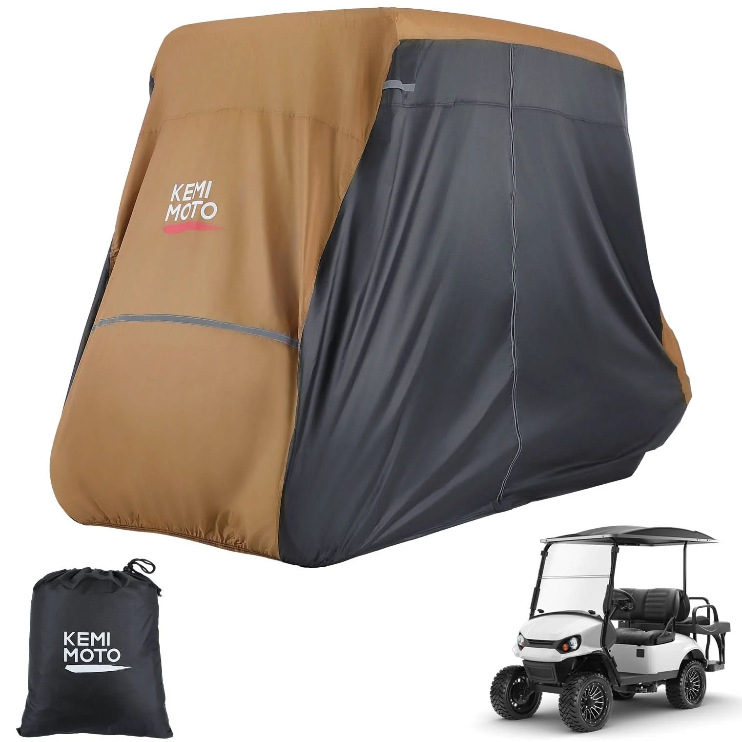 Universal Golf Cart Cover for 2-4 Seats with Storage Bag