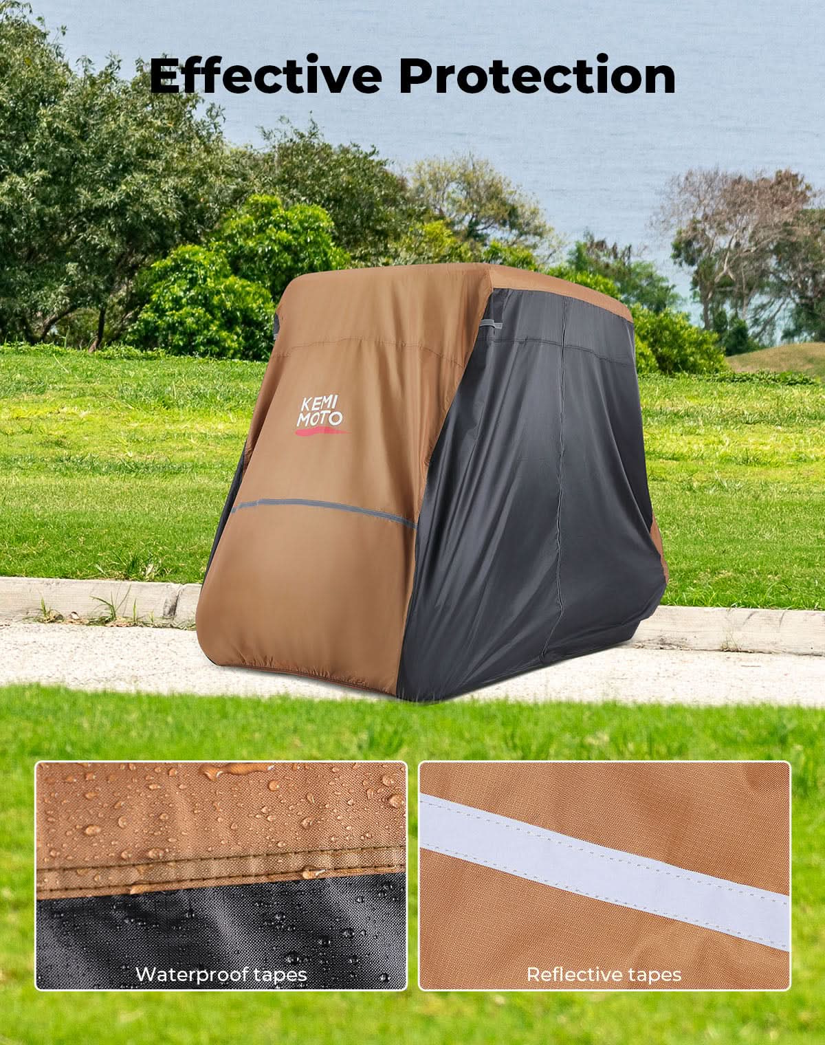 Universal Golf Cart Cover for 2-4 Seats with Storage Bag - Image 8