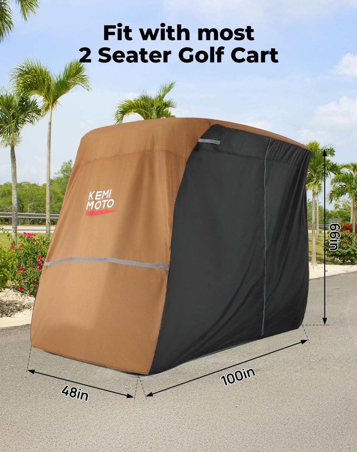 Universal Golf Cart Cover for 2-4 Seats with Storage Bag - Image 9