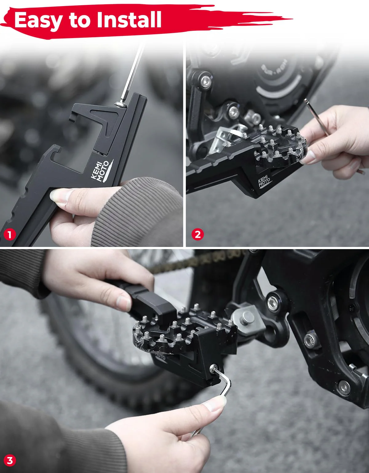 Universal Motorcycle Dirt Bike Passenger Footpegs - Image 4