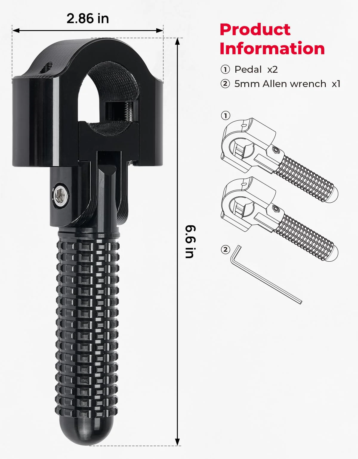 Universal Motorcycle Foldable Foot Pegs - Image 5