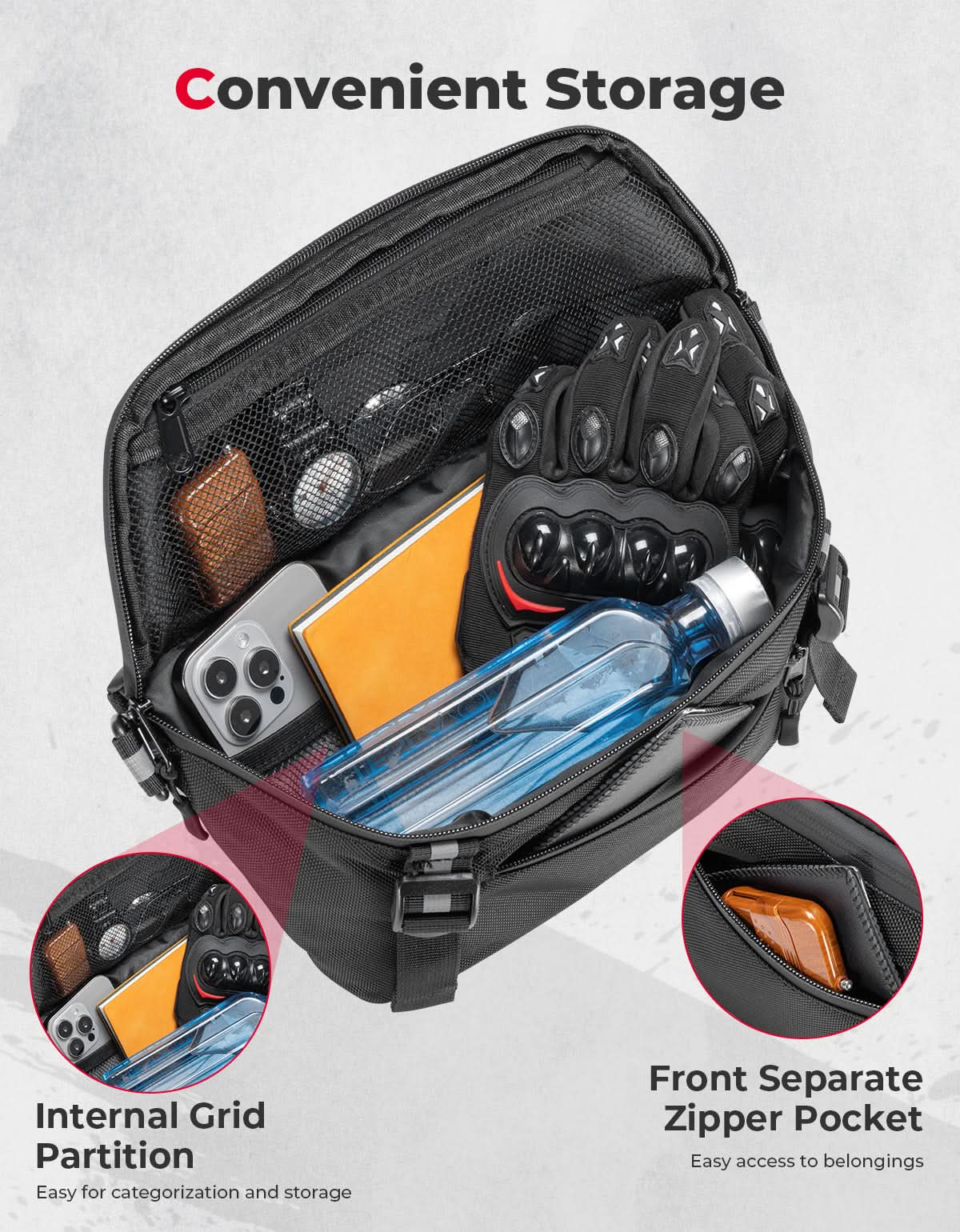 Universal Motorcycle Handlebar Bag for Dirt Bike - Image 4