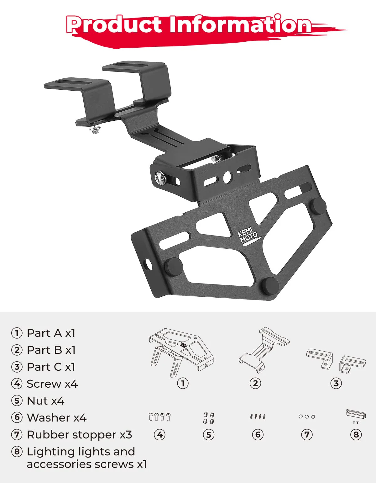 Universal Motorcycle License Plate Bracket - Image 2