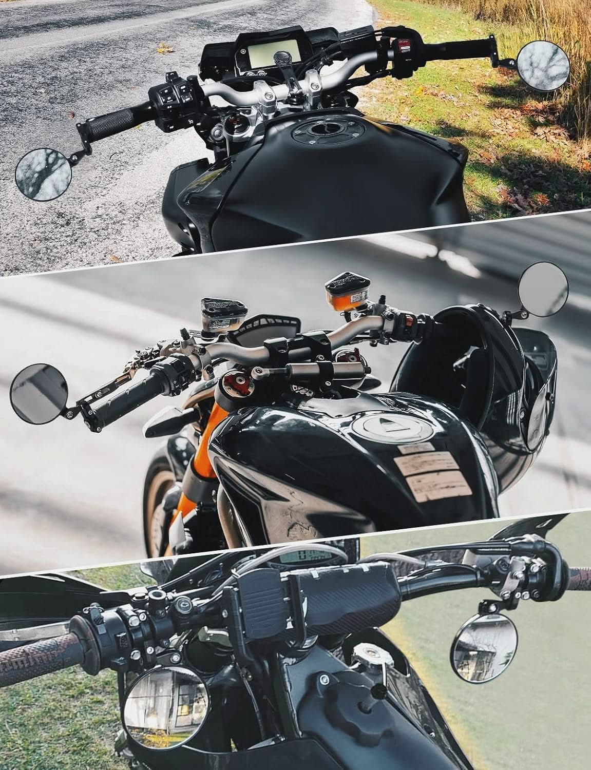 Universal Motorcycle Mirror for 13-21 mm Handlebar Inner Diameter - Image 2