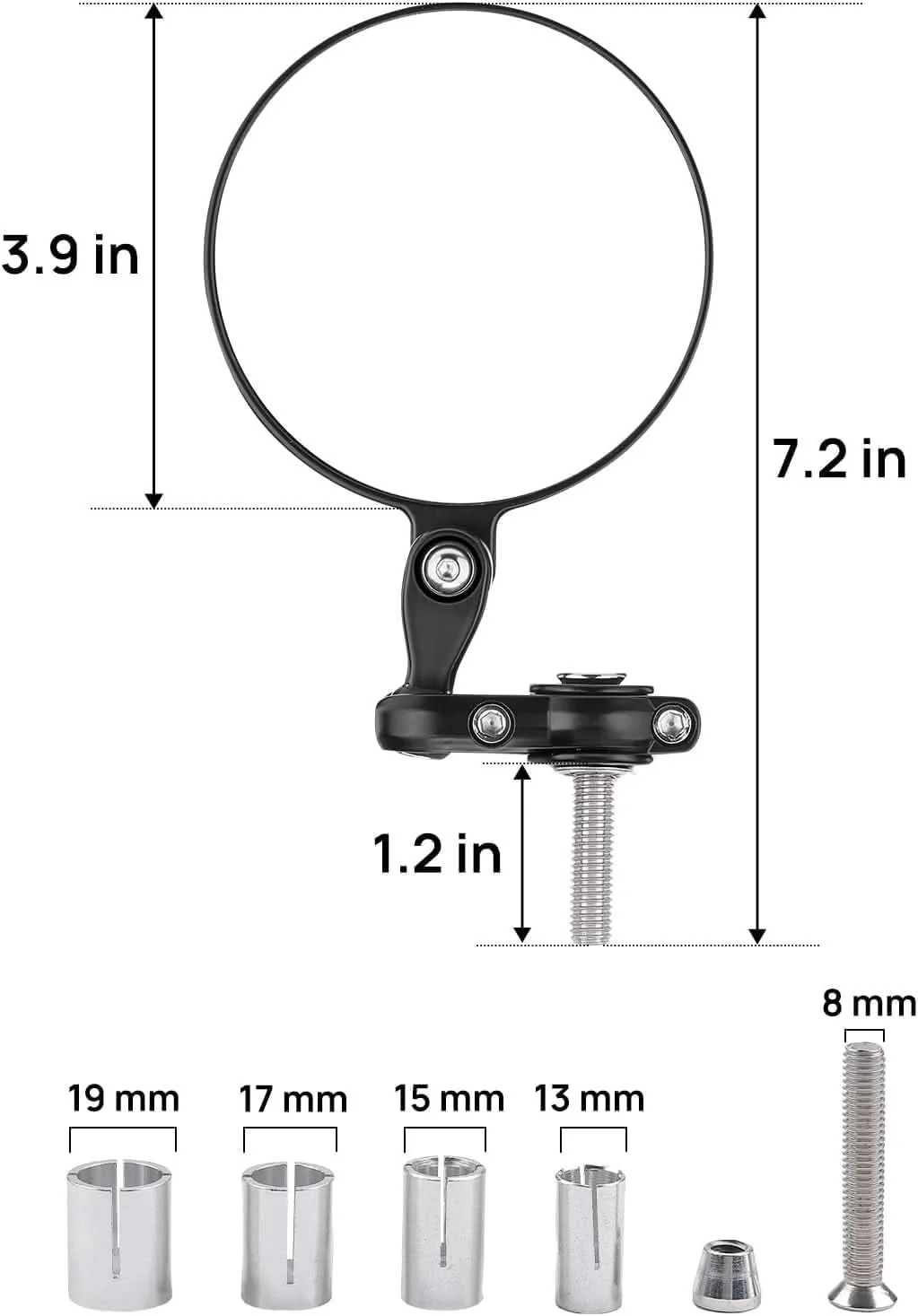 Universal Motorcycle Mirror for 13-21 mm Handlebar Inner Diameter - Image 4
