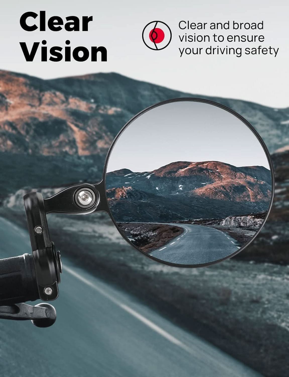 Universal Motorcycle Mirror for 13-21 mm Handlebar Inner Diameter - Image 7