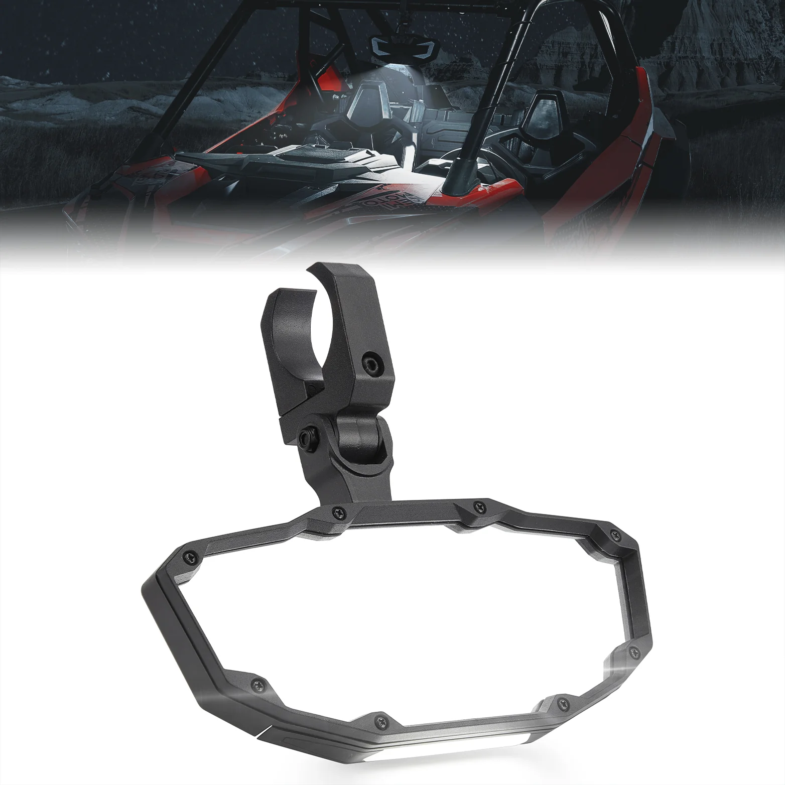 Universal Side Rear View Mirrors and Center Mirror Fit 1.75“ - 2" Round Roll bars - Image 3