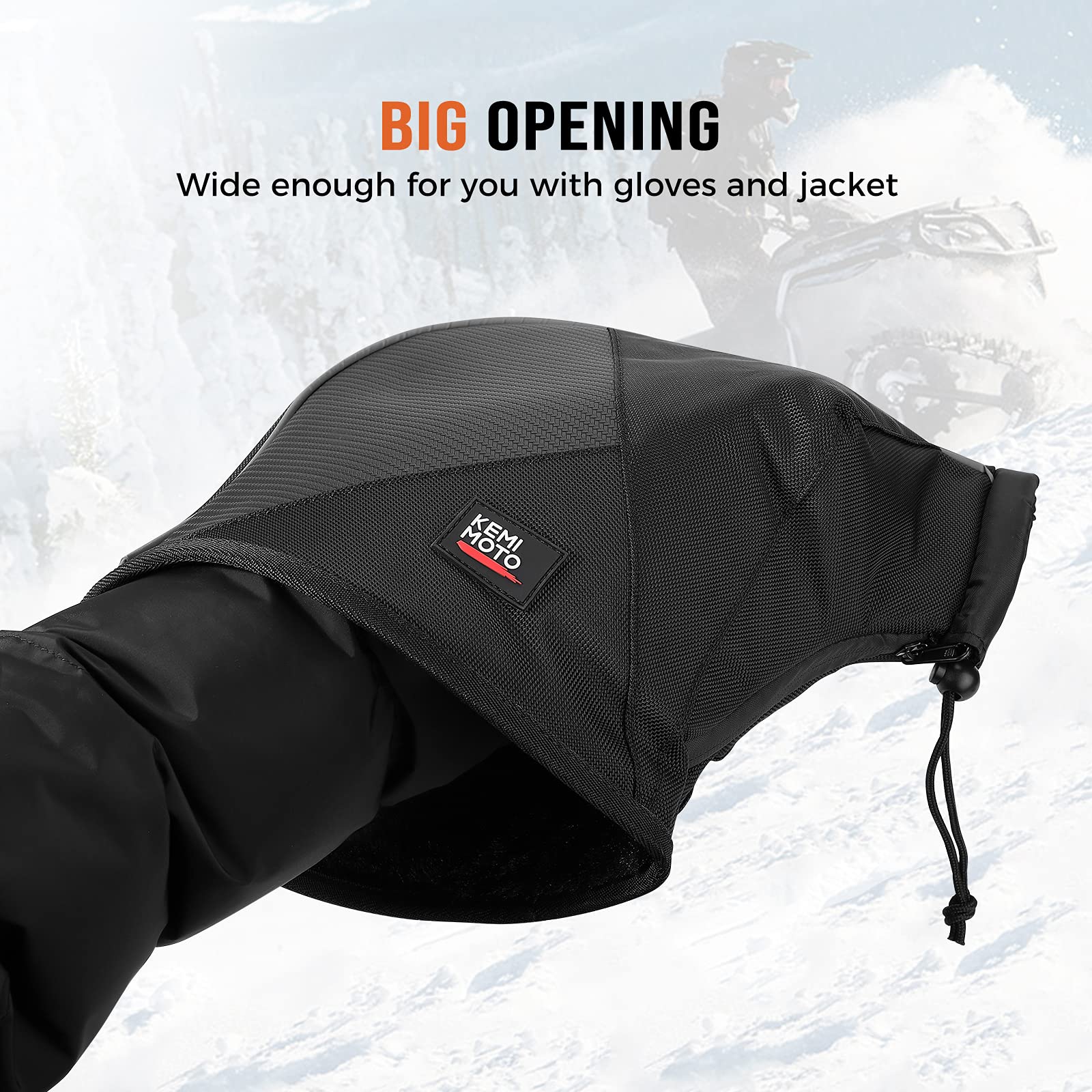 Snowmobile ATV Handlebar Gloves Waterproof Muffs - Image 7