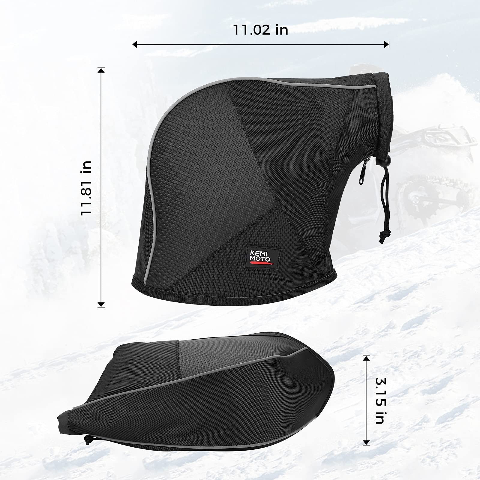 Snowmobile ATV Handlebar Gloves Waterproof Muffs - Image 8