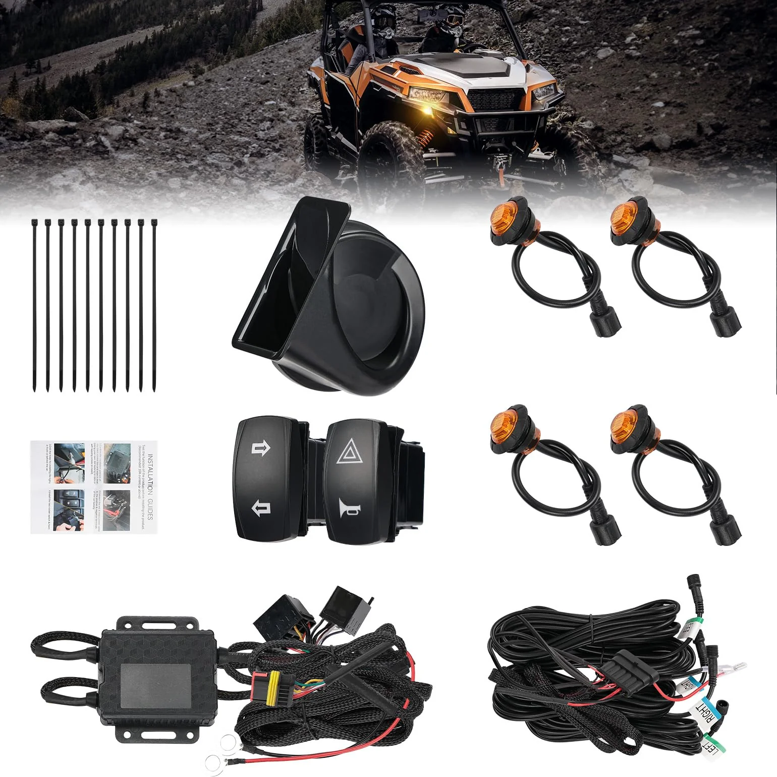 Universal Plug & Play Turn Signal Kit With Rocker Switch & 110D Horn - Image 7