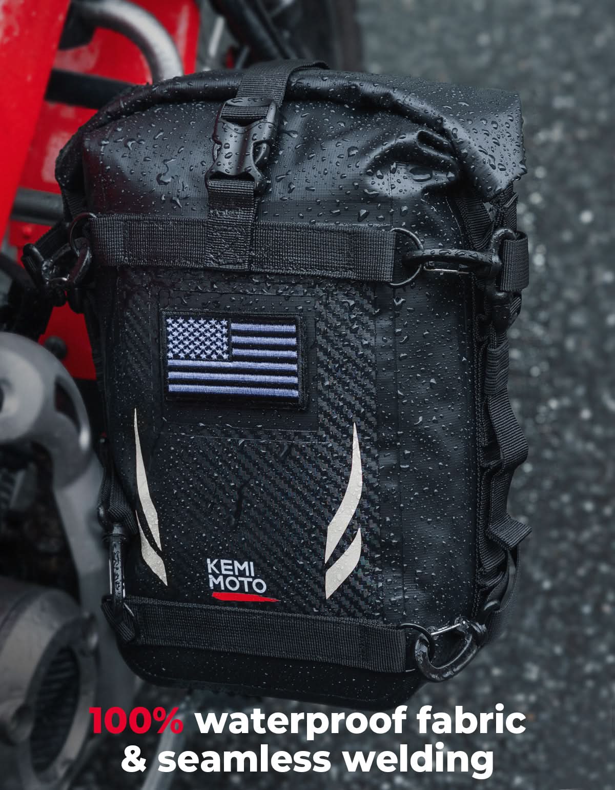 Universal Waterproof Motorcycle Tail Bag for Dirt Bike Adventure 6.5L Grey - Image 2