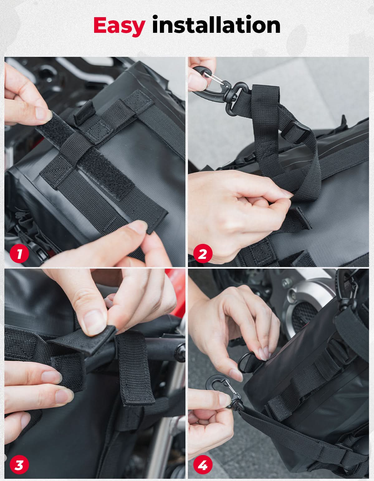 Universal Waterproof Motorcycle Tail Bag for Dirt Bike Adventure 6.5L Grey - Image 3