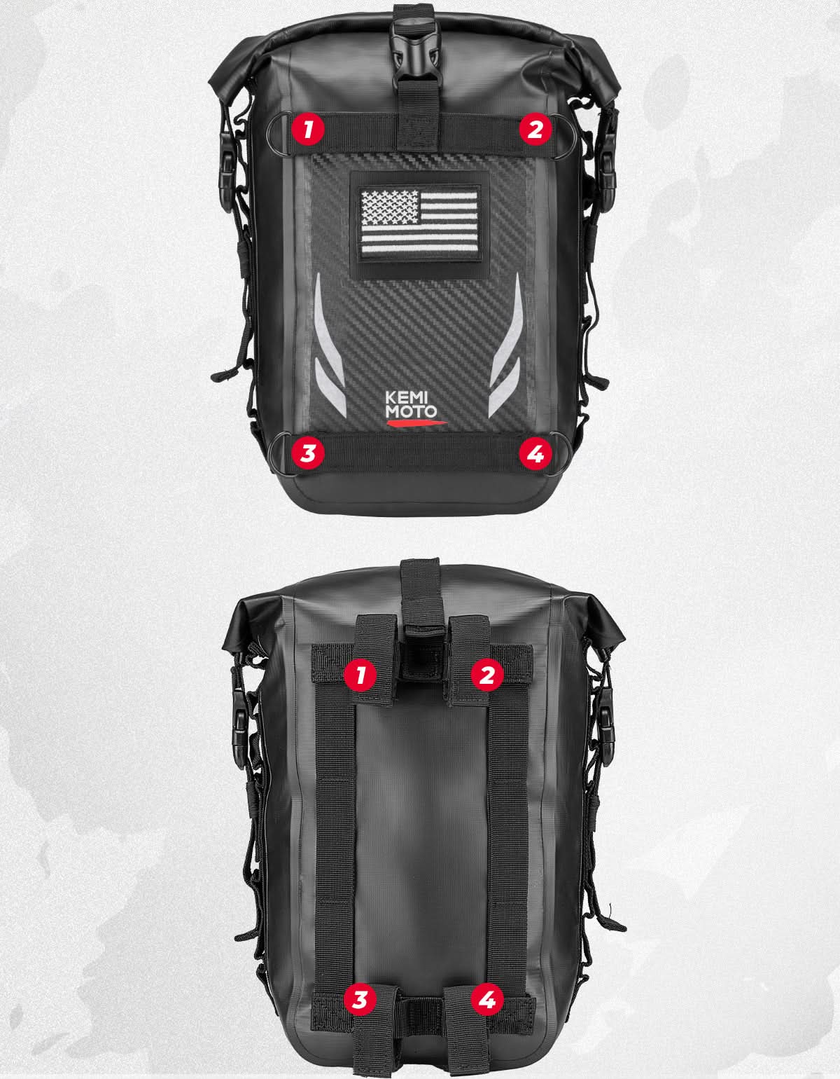 Universal Waterproof Motorcycle Tail Bag for Dirt Bike Adventure 6.5L Grey - Image 7