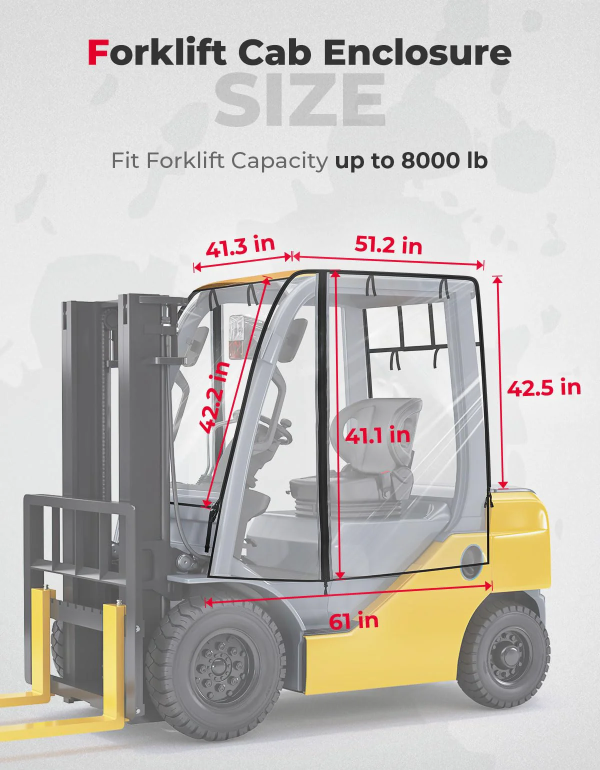 Universial Clear Forklift Cab Enclosures up to 8000 lbs Truck - Image 3