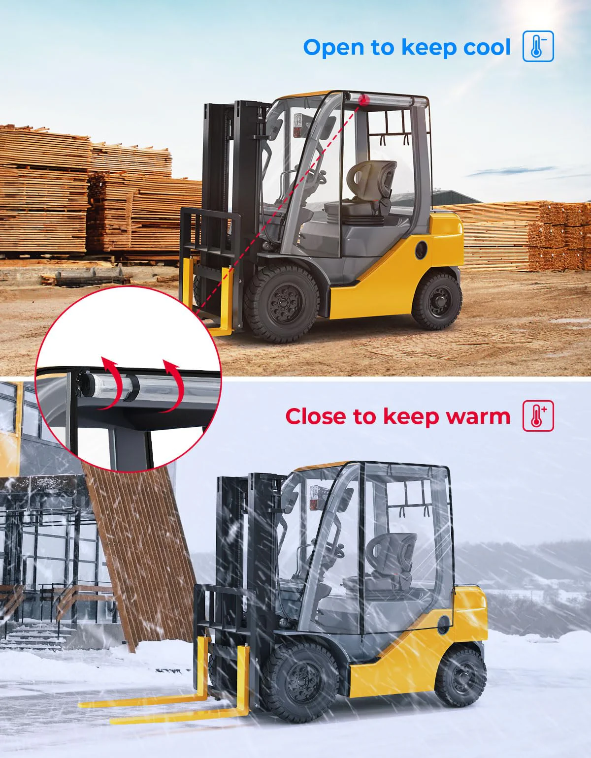 Universial Clear Forklift Cab Enclosures up to 8000 lbs Truck - Image 5