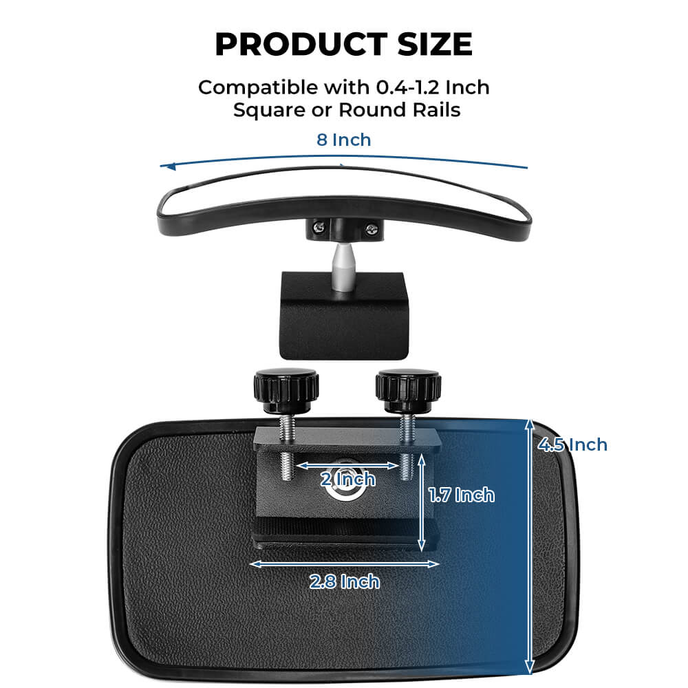 300°Curved Surface Boat Rear Mirror, 4.5"x8" Clamp for Ski Boat Pontoon Boat - Image 5