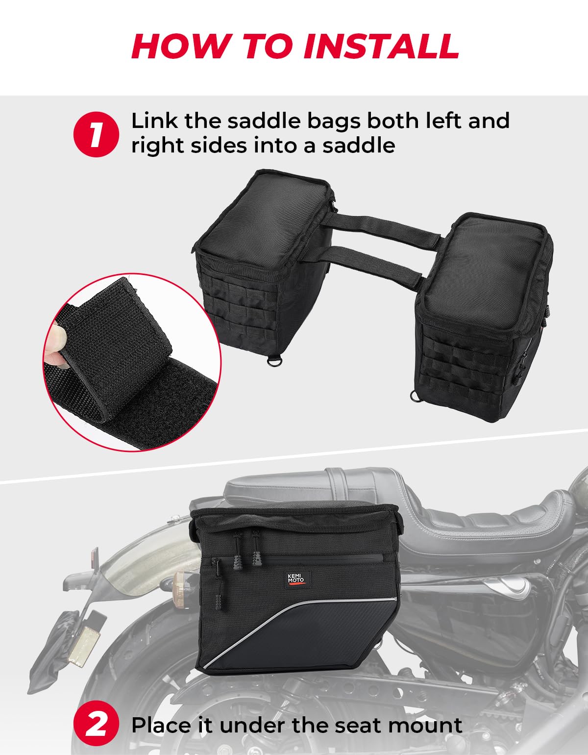 Upgrade Motorcycle 26L Universal Middle-Sized Saddle Bags - Image 5