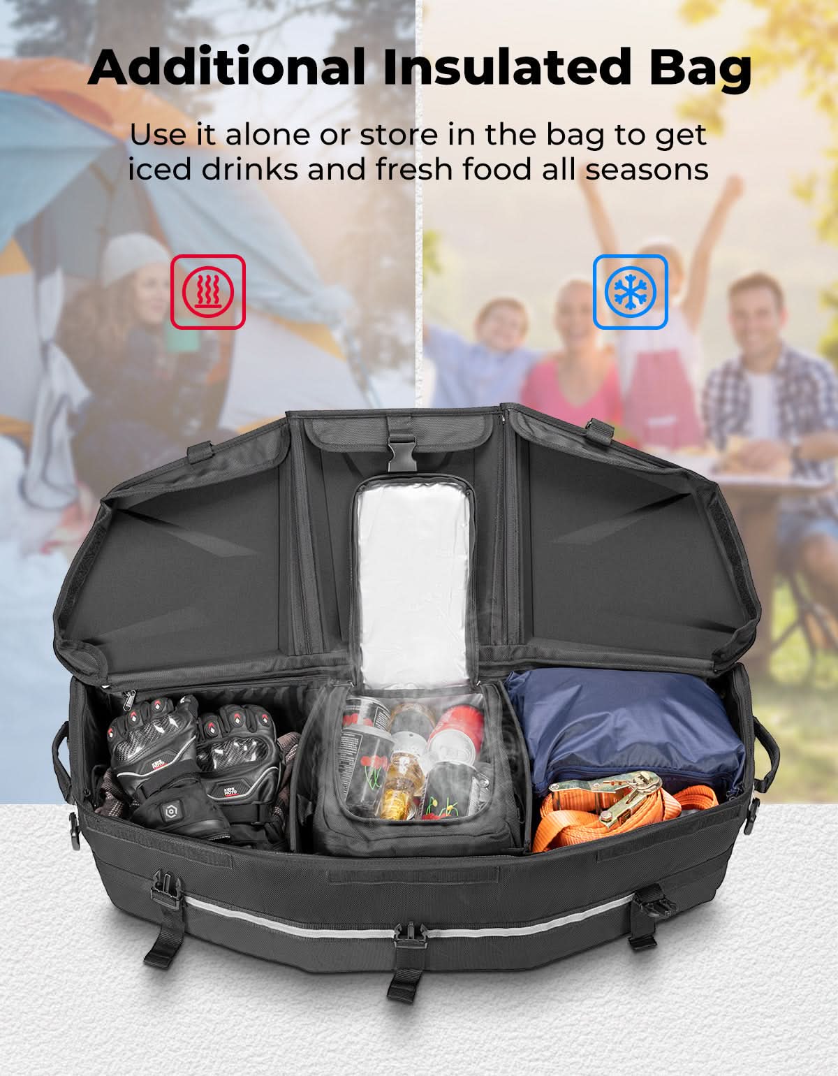 Upgraded 50L ATV Cargo Bag – Front/Rear Rack Cooler & Storage Box, Fits Can-Am X3, Outlander, Renegade 500–1000 - Image 3