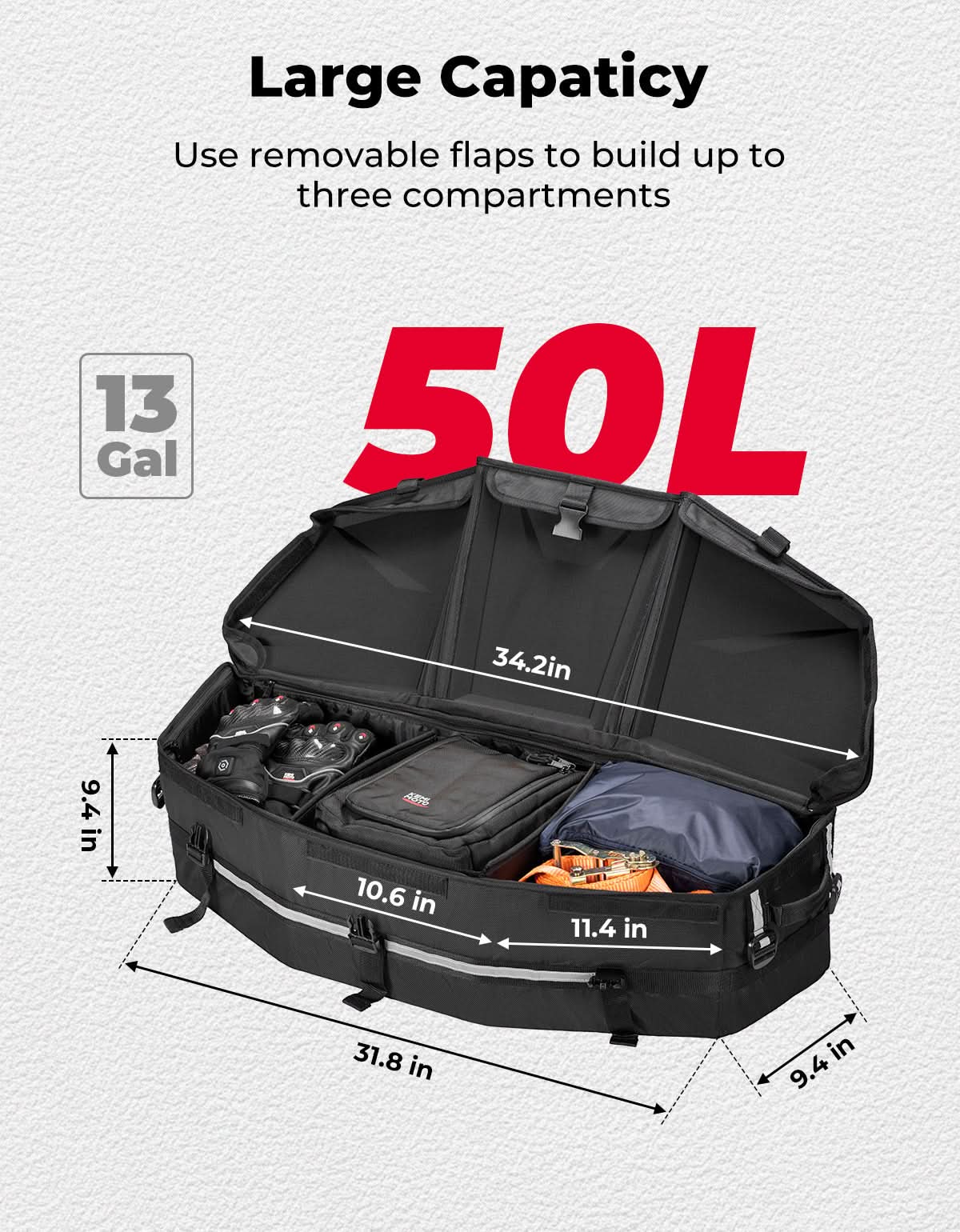 Upgraded 50L ATV Cargo Bag – Front/Rear Rack Cooler & Storage Box, Fits Can-Am X3, Outlander, Renegade 500–1000 - Image 5