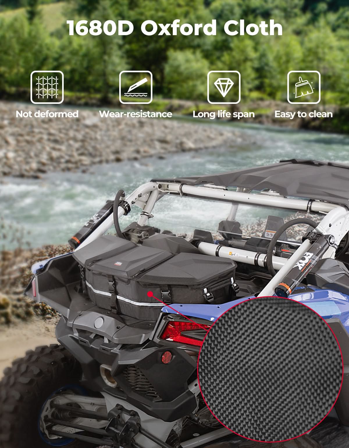 Upgraded 50L ATV Cargo Bag – Front/Rear Rack Cooler & Storage Box, Fits Can-Am X3, Outlander, Renegade 500–1000 - Image 7