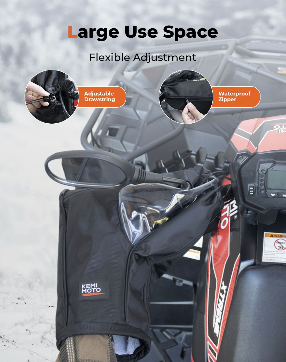 Upgraded ATV Waterproof Gloves for Motorcycle Sportsman Grizzly Scrambler FourTrax - Image 4